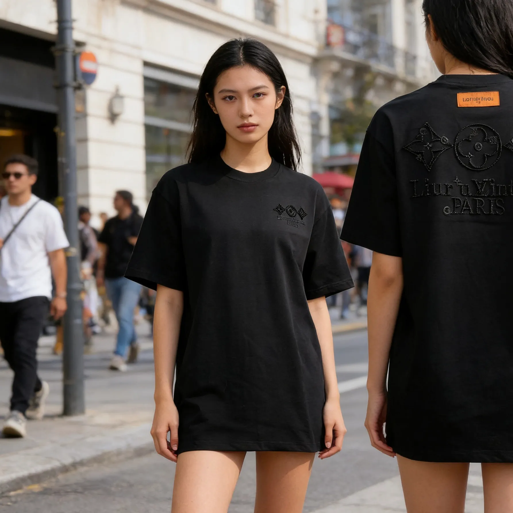 Louis Vuitton/Louis Vuitton three-flower embroidered short sleeves